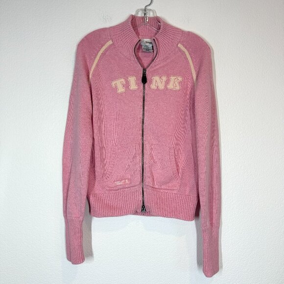 Disney Pink Jacket Sweater Cardigan Tinker Bell Disneyland Small - Picture 1 of 9
